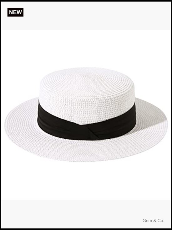 Wide Brim Straw Boater Sun Hat Foldable Packable Beach Hat main image 4